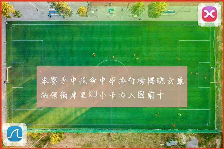 本赛季中投命中率排行榜揭晓麦康纳领衔库里KD小卡均入围前十